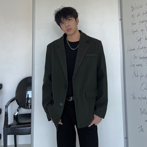 2025秋冬宽松小西装男西服加厚毛呢大衣大码F305-P108图片