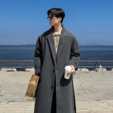 2025冬装新款长款毛呢大衣男过膝长款风衣加厚外套大码F370-P138，男装风衣，电商A152