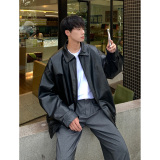 美式复古机车皮衣男西海岸oversize外套炸街夹克大码港风PY12-P95，男装皮衣，电商A152