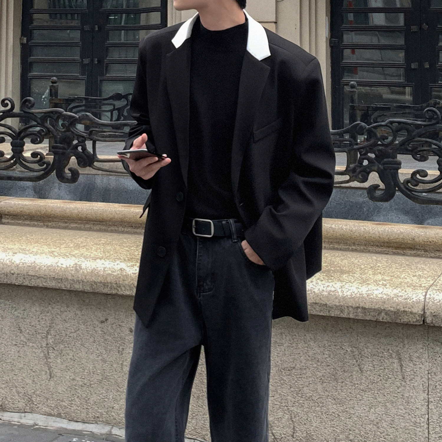 雅痞男装休闲西服男高级感韩版宽松oversize小西装外套F522-P98,男装西服套装,电商A152