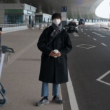 毛呢大衣男ins韩版潮流百搭中长款风衣宽松情侣外套大码F36-P128，男装风衣，电商A152