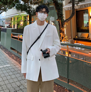 抖音品质西装外套ins男装高级感休闲垫肩上衣小西服大码F130-P95图片
