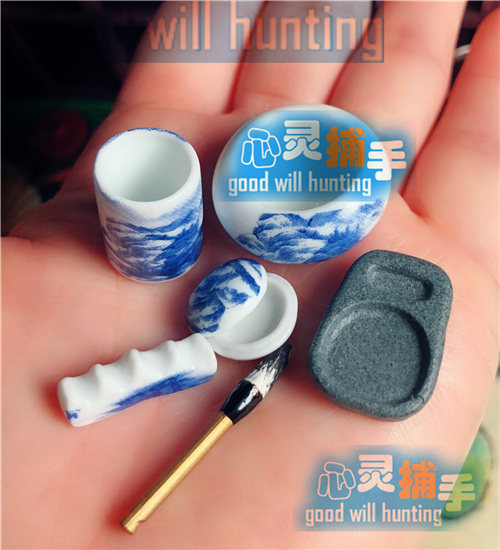 心灵捕手微缩模型 袖珍文房四宝ob11 迷你娃娃用砚台笔墨书法场景,玩具/童车/益智/积木/模型,家居/生活场景,淘宝优惠券,粉丝福利购,淘宝优惠卷
