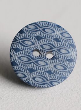 15mm一颗价英国Textile Garden米白纹理海蓝色象牙棕榈纽扣
