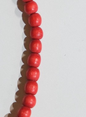 绝版约5mm 10颗一组价 德国JIM海棠红色染色迷你木质串珠