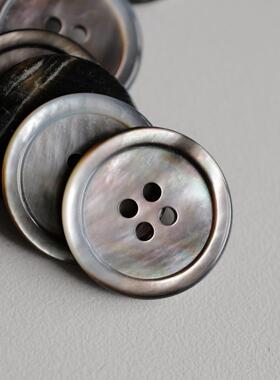 23mm一颗价英国Textile Garden灰色MOP珍珠母贝凸边纽扣