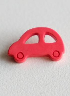 15mm一颗价格英国Textile Garden亮红色小汽车涤纶材质纽扣