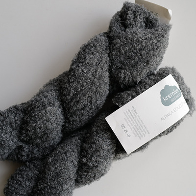 银灰色 KREMKE SOUL WOOL Alpaka Bouclé超细纤维羊驼毛圈圈线