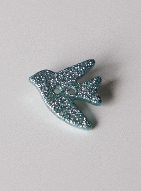 15mm一颗价格英国Textile Garden希冀深绿色闪亮鸟纽扣