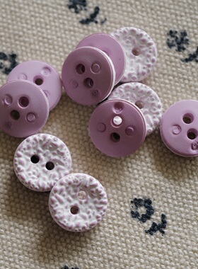 12mm一颗价英国Textile Garden浸泡在牛奶里的粉紫色燕麦饼纽扣