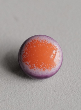 12mm 一颗价英国Textile Garden光亮橘色褪入紫色边圆顶纽扣