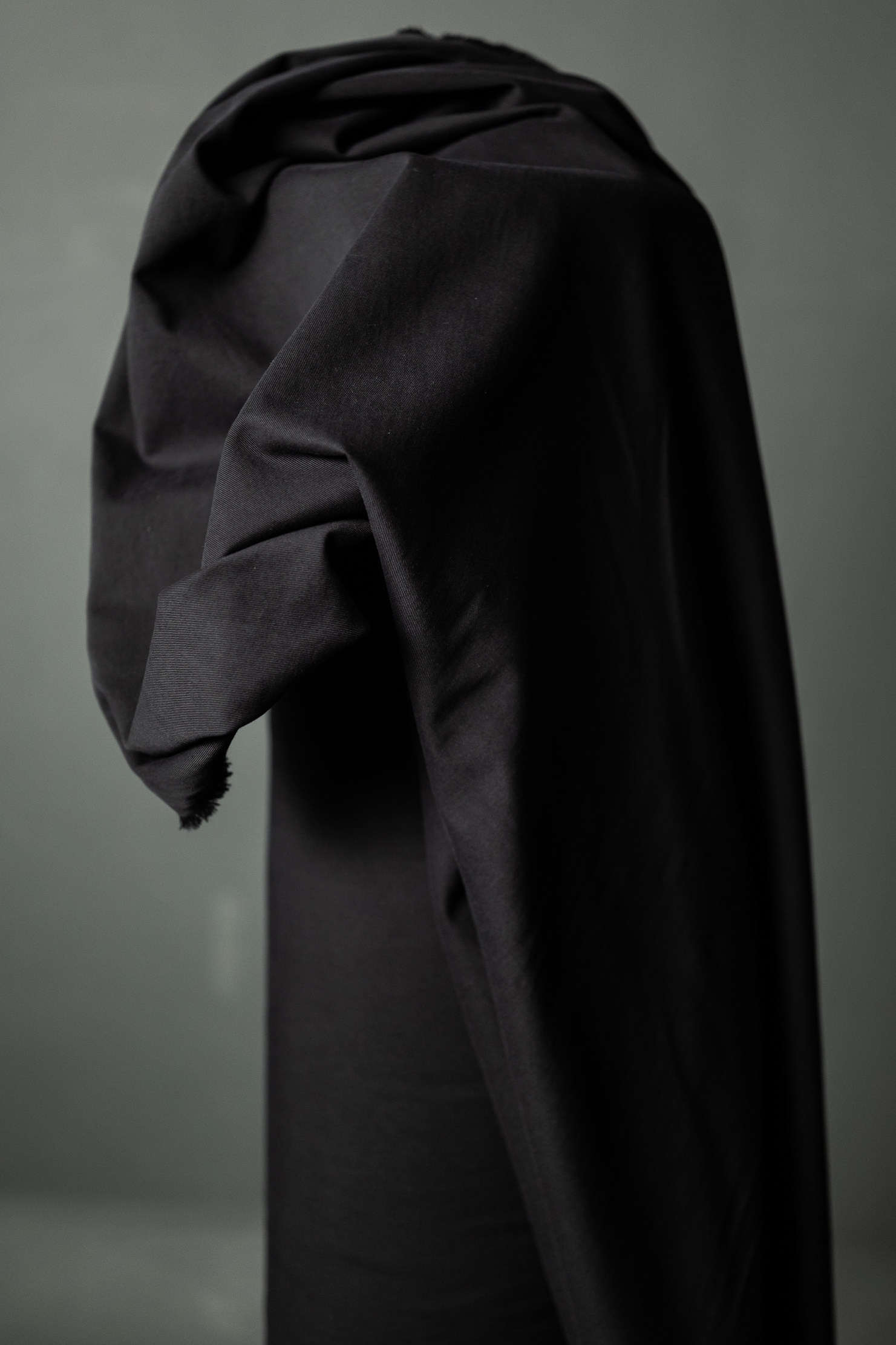 柔软黑色有机棉斜纹棉