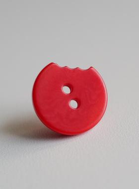 绝版25mm一颗价格德国JIM萌萌咬了一口的圆红色象牙棕榈纽扣