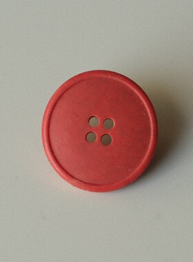 20mm一颗价英国 Textile Garden可再生材料哑光极简番茄红色纽扣