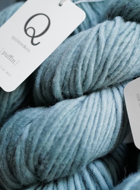 100克102米一绞价格美国Quince蓬松单股羊毛粗线Puffin外套围脖线