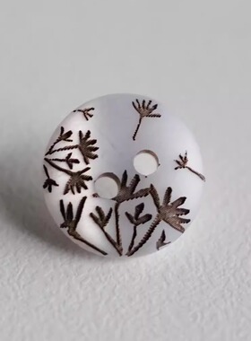 12mm一颗价英国Textile Garden磨砂微光白色飞扬的蒲公英种子纽扣