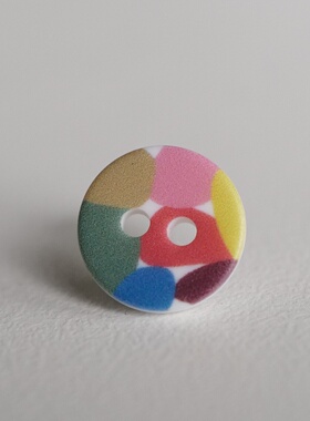 12mm一颗价格英国Textile Garden树脂白色背面彩色正面纽扣