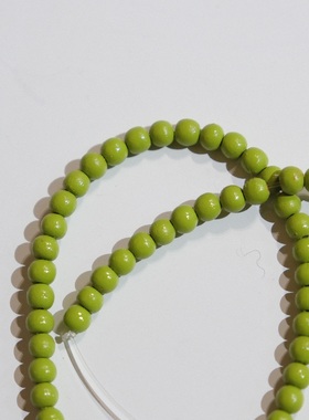 约6mm 10颗一组价 德国JIM牛油果绿色染色迷你木质串珠
