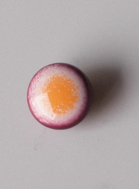 12mm一颗价英国Textile Garden光亮橙色褪入勃艮第酒红边圆顶纽扣