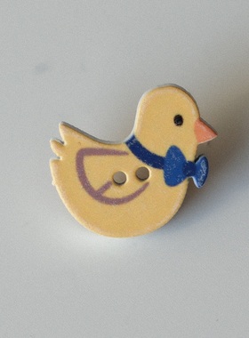 20mm×16mm一颗价格德国JIM黄色小鸭黛西童趣木质纽扣