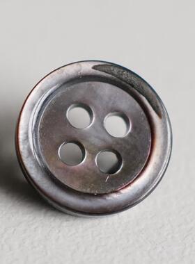 11mm一颗价英国Textile Garden灰色MOP珍珠母贝凸边纽扣