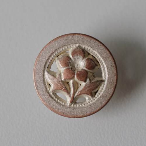 磨砂金属龙胆花纹理玫瑰金色纽扣