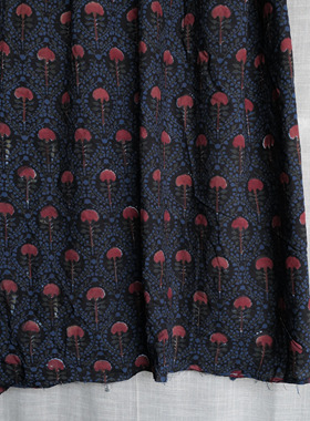 20cm长价113cm宽 英国Merchant and mills深蓝底红色灯笼印度棉布