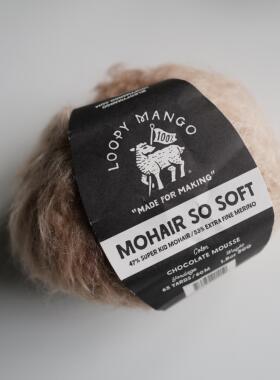 50克一团MOUSSE美国Loopy Mango始创超粗马海毛线 Mohair so Soft