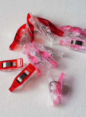 日本可乐CLOVER缝纫拼布用迷你固定架子10个装 5个粉色5个红色