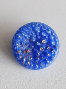 13mm一颗价德国VINTAGE宝蓝色泡泡聚集可触摸不平整玻璃纽扣