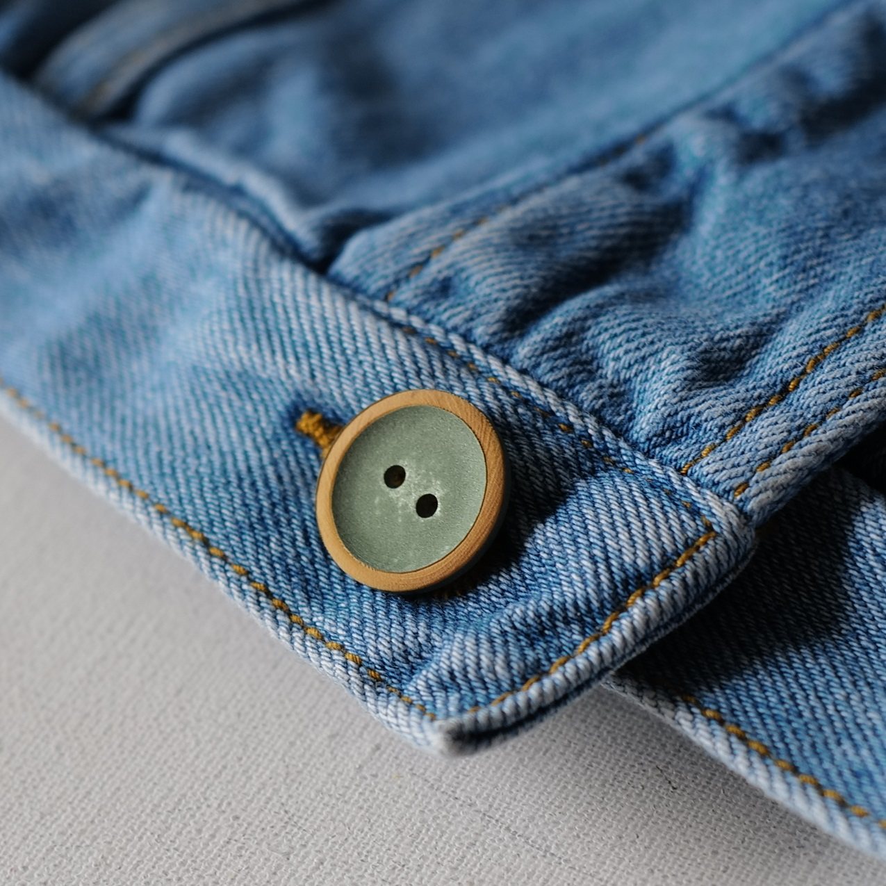 18mm一颗价 英国textile garden橄榄木绿色金属感涂层雅致纽扣