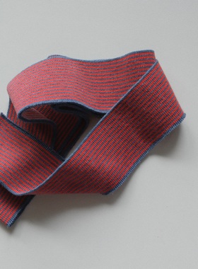 约5cm宽105cm长英国Merchant and mills法式荧光橙蓝色条纹罗纹带