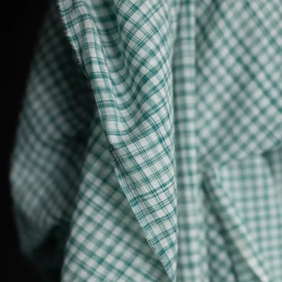 10cm价125cm宽英国Merchant and mills马利绿格纹手织棉布
