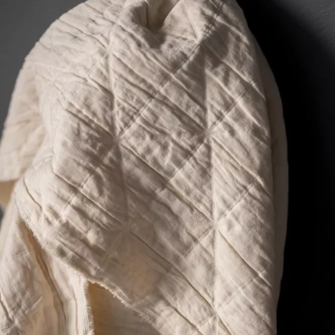 自然仙鹤白压纹棉布120cm宽