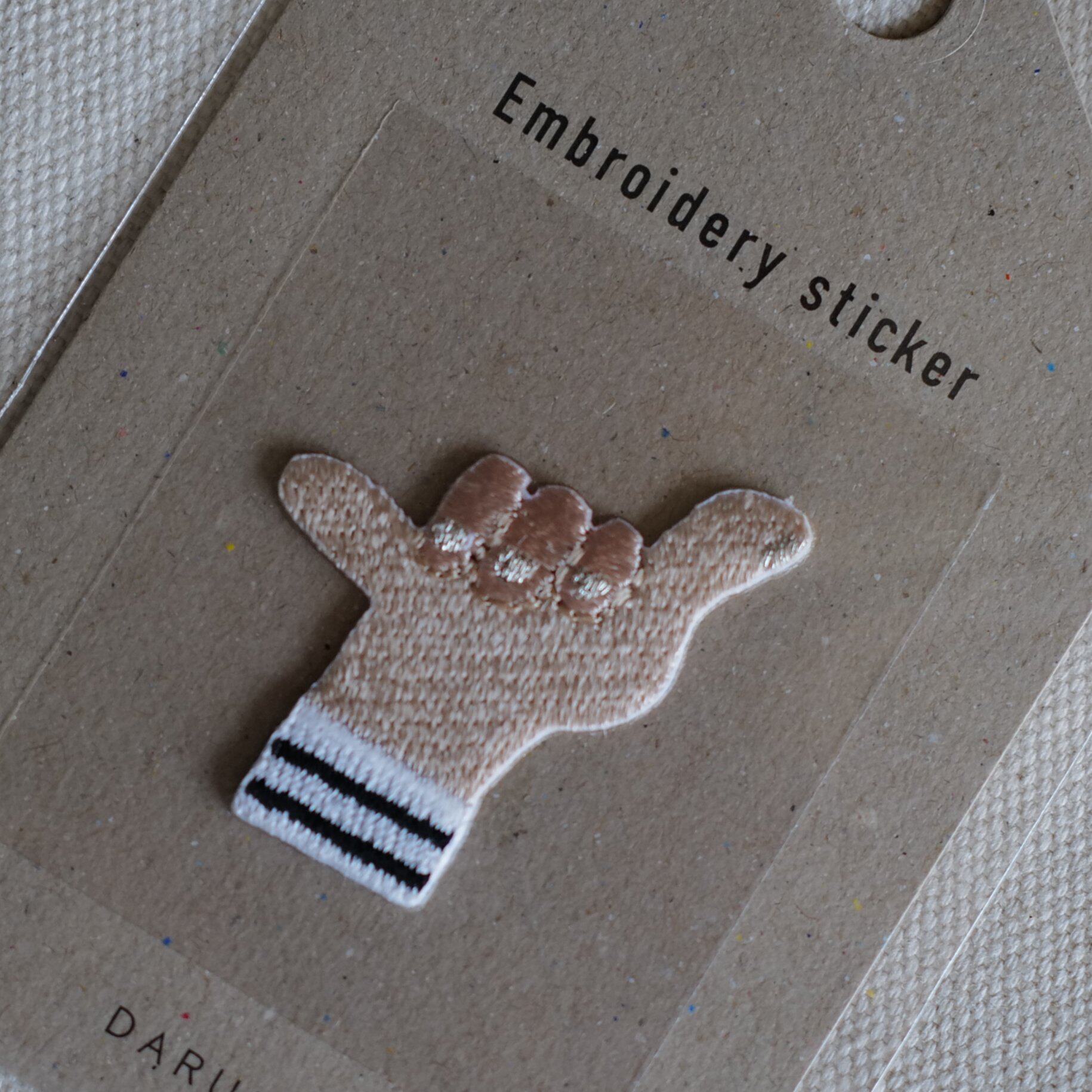 约34mm高31mm宽aloha手势 一枚价日本横田刺绣熨烫贴