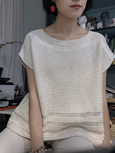 亲肤有机棉Willet阿苏尔上衣DIY编织材料包成品胸围118.5cm长48cm