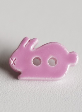 15mmx10mm一颗价格英国Textile Garden光亮浅粉紫兔子造型纽扣