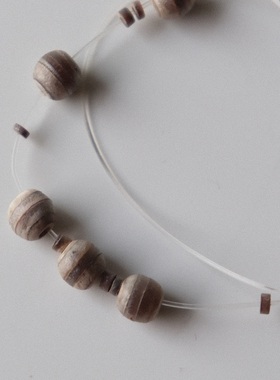 约6mm一颗价德国JIM深邃灰褐色黑蝶贝贝壳迷你串珠