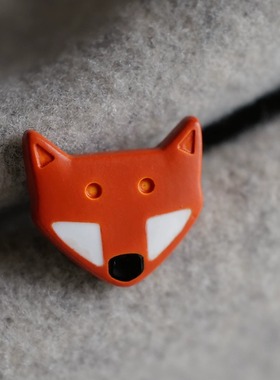 15mm 一颗价英国Textile Garden橘红色狐狸脸造型童趣纽扣