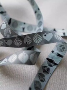 115cm长15mm宽价 Garden灰薄荷色系叶子主题织带 英国Textile