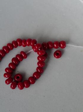 50颗价格 2mm左右 1940年代洛可可暗樱桃红捷克玻璃串珠