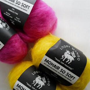 美国Loopy Mango始创超粗马海毛线Mohair so Soft毛衣围巾披肩线