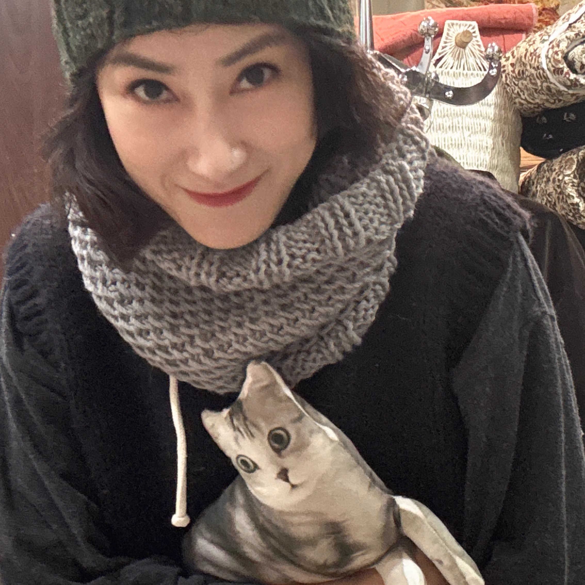 非成品 不含工具 零基础快速完成简洁波纹围脖灰色DIY编织材料包