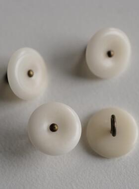 11mm1颗英国Textile Garden未染色自然白象牙棕榈金属柄纽扣