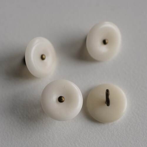 未染色自然白象牙棕榈金属柄纽扣