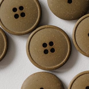 Textile 20mm1颗价英国 Garden可再生材料极简哑光咸菜绿色纽扣