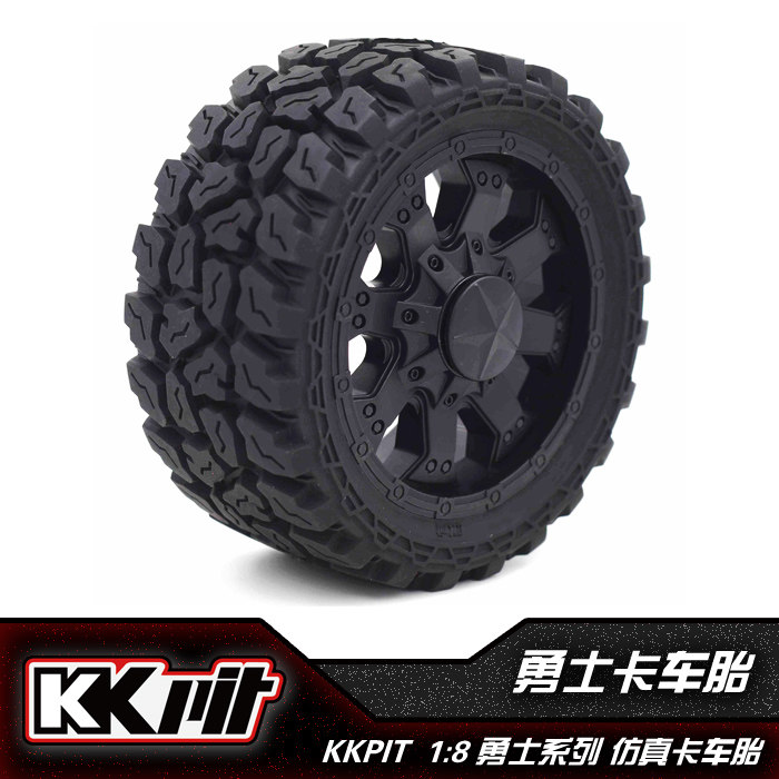 [KKPIT 공식] 1:8 빅풋 타이어 워리어 타이어 트럭 타이어[차량당 4개 허브 스폰지 포함]