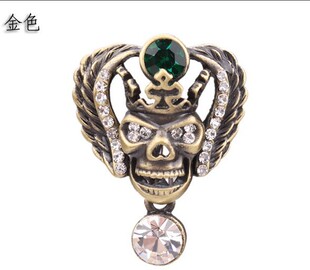 【穿刺饰品】医用钢新款骷髅粗针脐钉脐环钻腰链肚脐扣