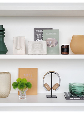 现代样板间简约软装饰品仿真花创意陶瓷玻璃家居摆件组合ZH3072