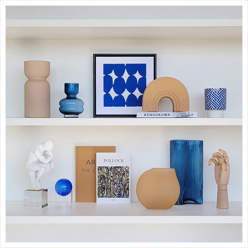 现代样板间简约家居饰品玄关书柜软装挂画创意陶瓷玻璃摆件ZH3078